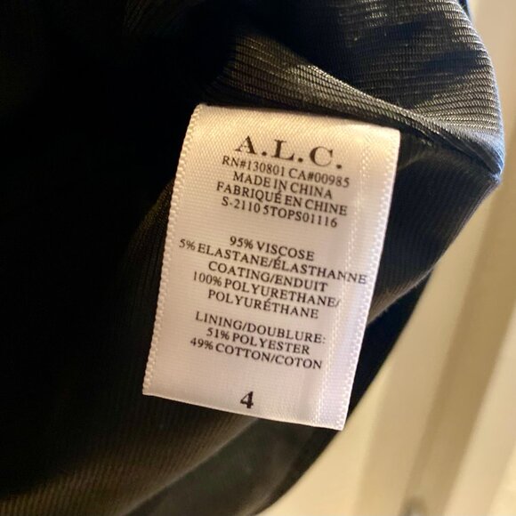 A.L.C. Lauryn Ruched Vegan Leather Top Size 4 - Picture 4 of 4